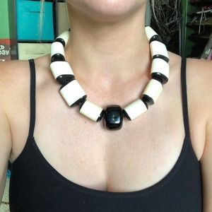Black and white statement necklace